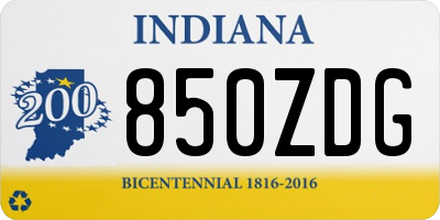 IN license plate 850ZDG