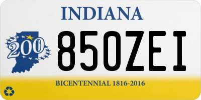 IN license plate 850ZEI
