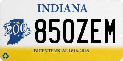IN license plate 850ZEM