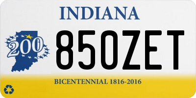 IN license plate 850ZET