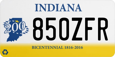 IN license plate 850ZFR