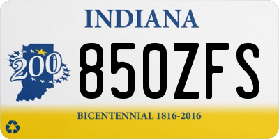 IN license plate 850ZFS