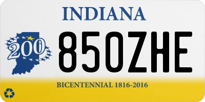 IN license plate 850ZHE