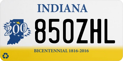 IN license plate 850ZHL