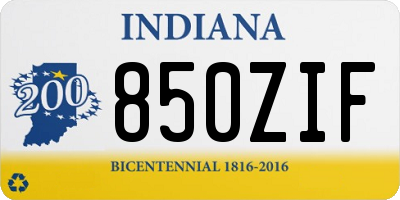 IN license plate 850ZIF