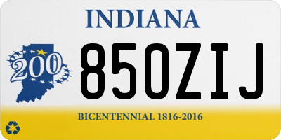 IN license plate 850ZIJ