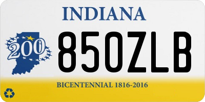 IN license plate 850ZLB
