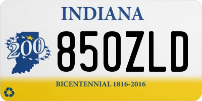IN license plate 850ZLD