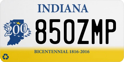 IN license plate 850ZMP