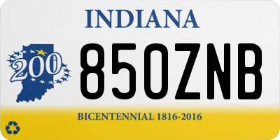 IN license plate 850ZNB