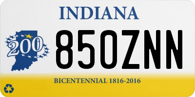 IN license plate 850ZNN