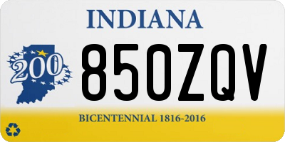 IN license plate 850ZQV