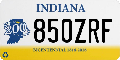 IN license plate 850ZRF