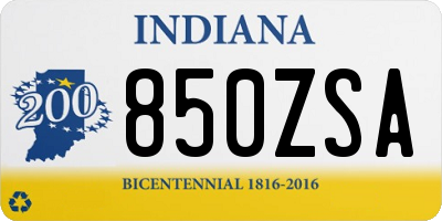 IN license plate 850ZSA