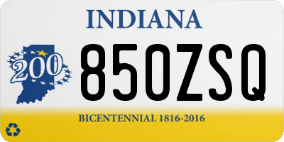 IN license plate 850ZSQ