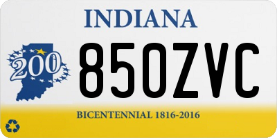 IN license plate 850ZVC