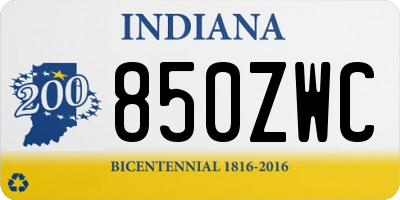 IN license plate 850ZWC