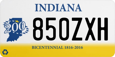 IN license plate 850ZXH