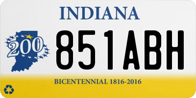 IN license plate 851ABH