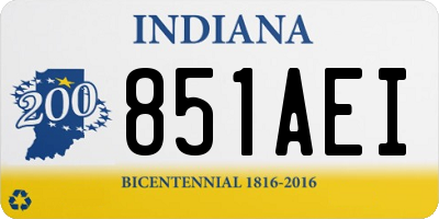 IN license plate 851AEI