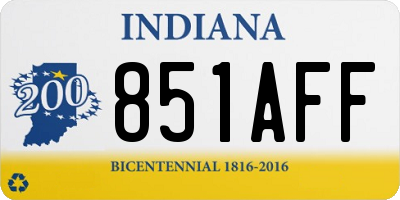 IN license plate 851AFF