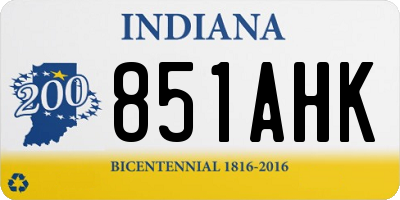 IN license plate 851AHK