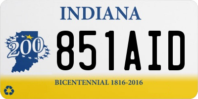 IN license plate 851AID