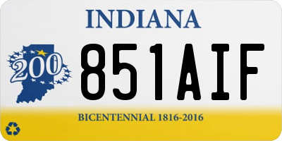 IN license plate 851AIF