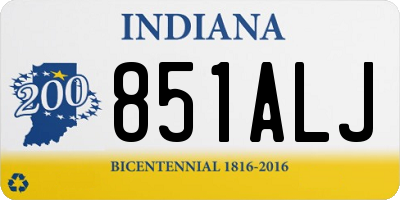 IN license plate 851ALJ