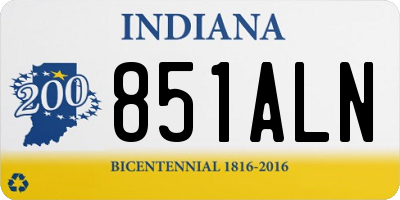 IN license plate 851ALN