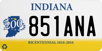 IN license plate 851ANA
