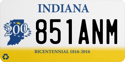 IN license plate 851ANM