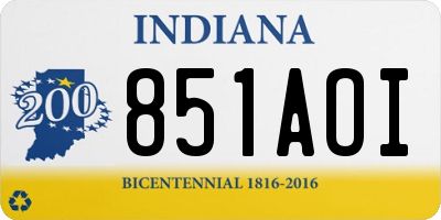 IN license plate 851AOI
