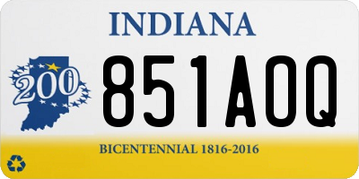 IN license plate 851AOQ