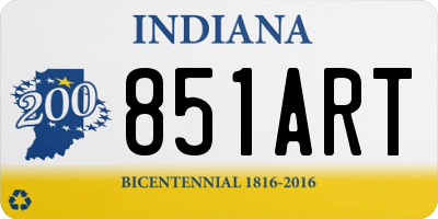 IN license plate 851ART