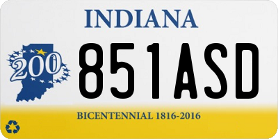 IN license plate 851ASD
