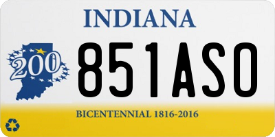 IN license plate 851ASO