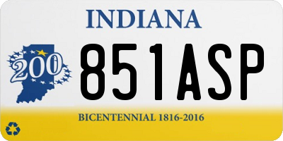 IN license plate 851ASP