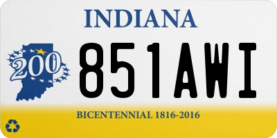 IN license plate 851AWI