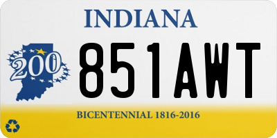 IN license plate 851AWT