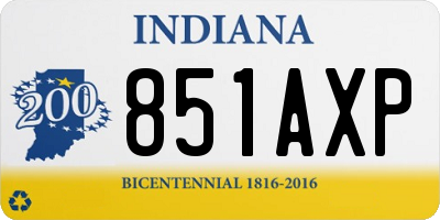 IN license plate 851AXP