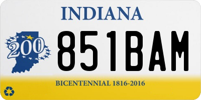 IN license plate 851BAM
