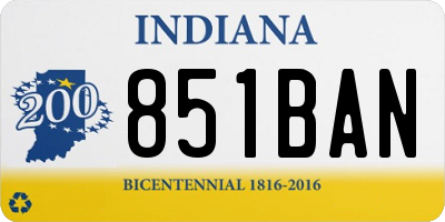IN license plate 851BAN