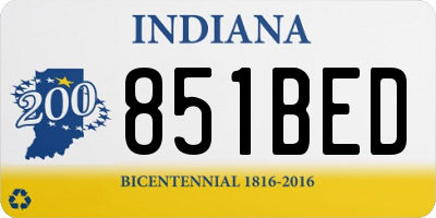 IN license plate 851BED