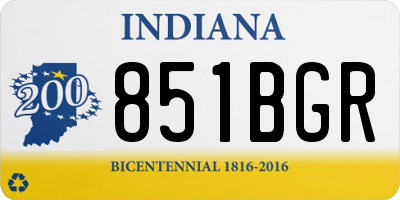 IN license plate 851BGR