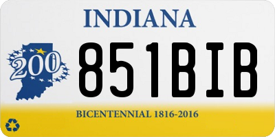 IN license plate 851BIB