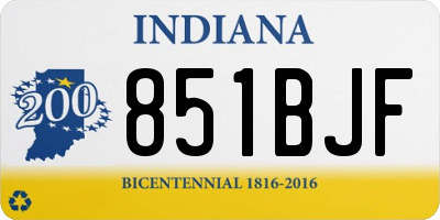 IN license plate 851BJF