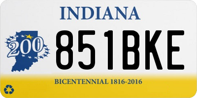 IN license plate 851BKE