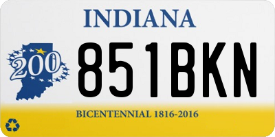IN license plate 851BKN