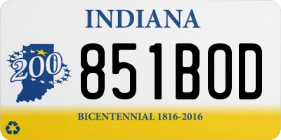 IN license plate 851BOD